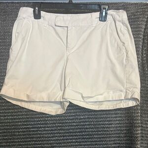 Ashley Judd Cream Flat Front Shorts